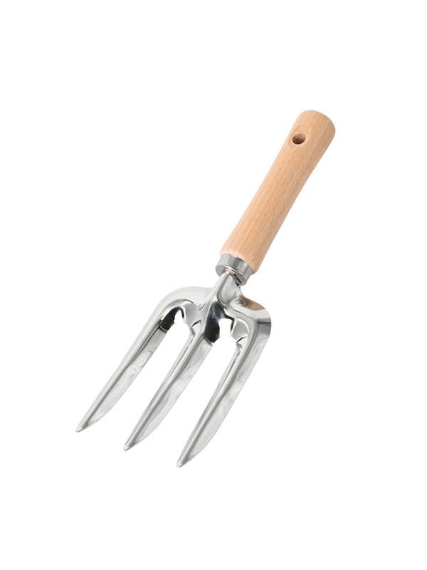 Wooden handle garden hand fork TG21041013-D
